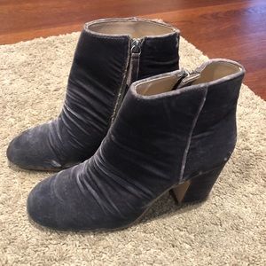 Velvet grey booties